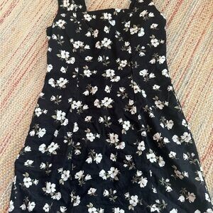 Old Navy Black Dress with White Floral Design